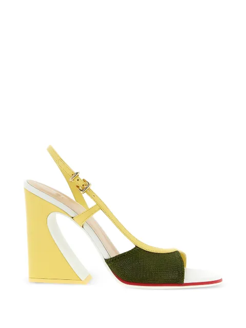 FENDI Arco asymmetric-design sandals Yellow 8X8929AWKS