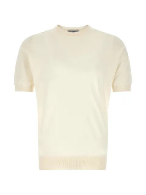 John Smedley crew neck Kempton T-shirt Neutrals KEMPTONSTARCH