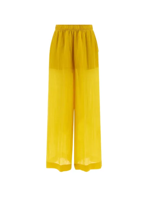Nude elasticated-waist palazzo pants Yellow 1103E26422368