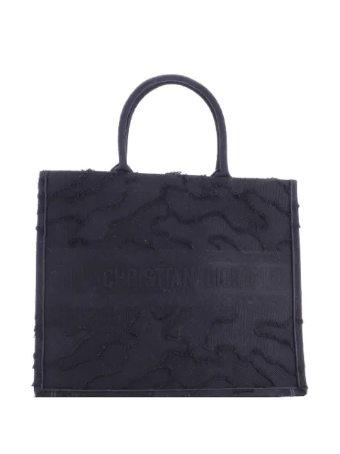 Christian Dior Pre-Owned Book Camouflage Embroidered Canvas Large tote bag Black 99FKWXMXEBJDCX54