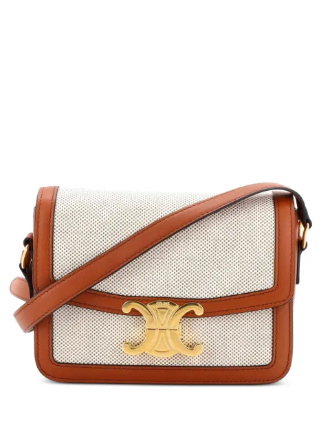 Celine Pre-Owned Triomphe Shoulder Bag Canvas with Leather Teen crossbody bag Brown 1YZXMLREG2NOBOZR