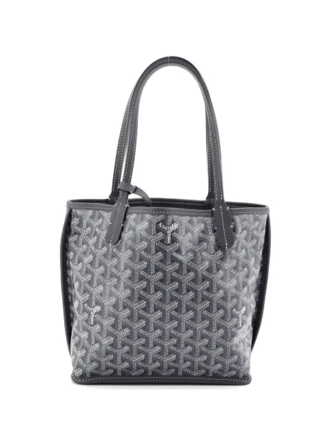 Goyard Pre-Owned Anjou Reversible Tote Coated Canvas Mini satchel Grey DQS69EA6FKOS99E7
