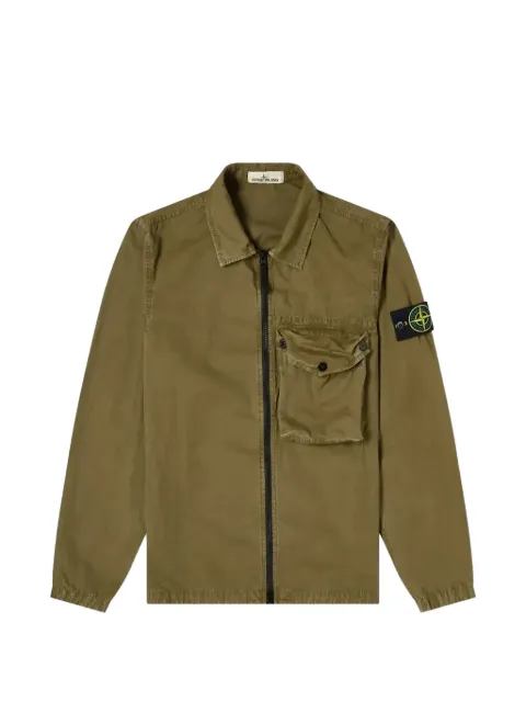 Stone Island zip-up pocket overshirt Green 7415117WN
