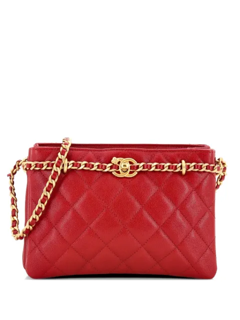 CHANEL Pre-Owned CC Camellia Shopping Chain Tote Quilted Caviar Small shoulder bag Red MGOWGTR9VTIPD0N9