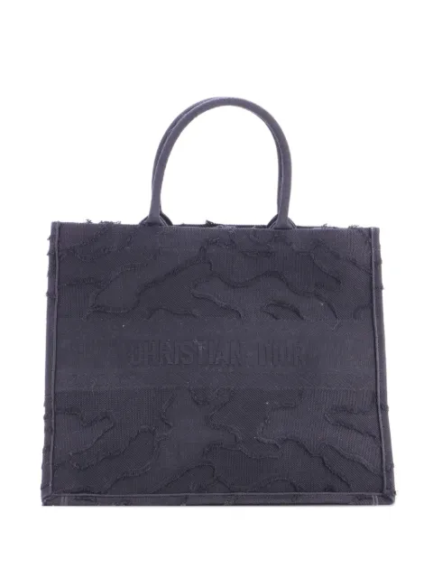 Christian Dior Pre-Owned Book Camouflage Embroidered Canvas Large tote bag Black YF6SH0KJJW6ZC6AY