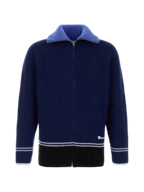 Marni zip wool blend cardigan Blue CDMG0183Q0UFZ411