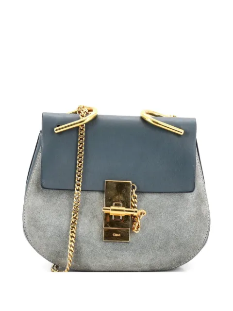 Chloé Pre-Owned Drew Leather and Suede Mini crossbody bag Blue SWIRXFZN2L2Y6A5Z