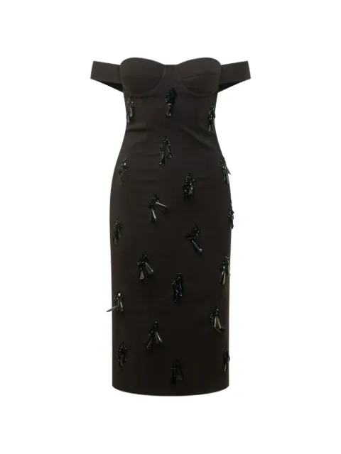 DES PHEMMES off-shoulder bustier dress Black D537MT