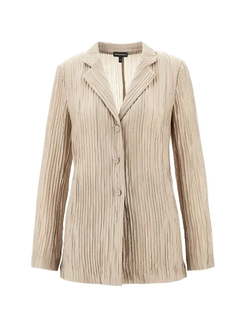 Emporio Armani single-breasted pleated buttoned blazer Neutrals EW003445AF20830