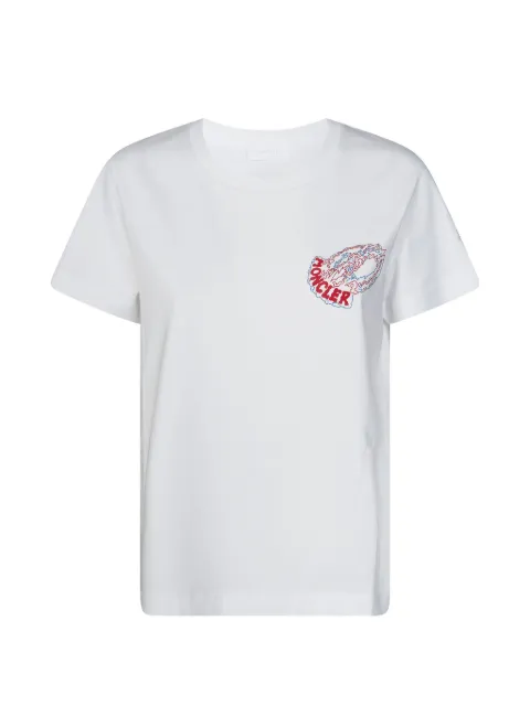 Moncler embroidered T-shirt White L10938C0001189B8U