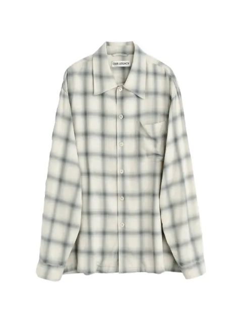 OUR LEGACY Every check-print long-sleeve shirt Neutrals M2262ESC
