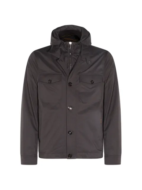 Moorer buttoned hooded jacket Blue MOUBO100003S3RU0402