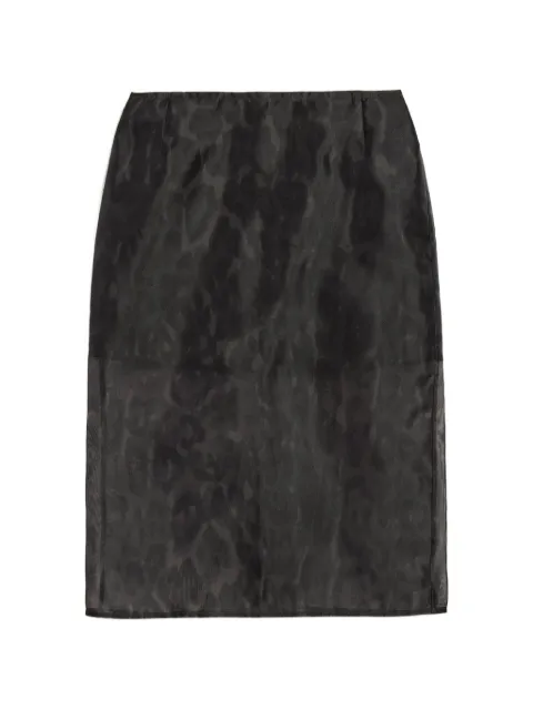Apparis Tyra leopard midi skirt Black TYRAORGANZALEOPARDMIDISKIRT