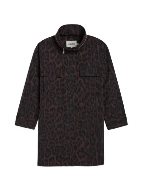 Apparis Bea leopard-print raincoat Brown BEALEOPARDRAINJACKET