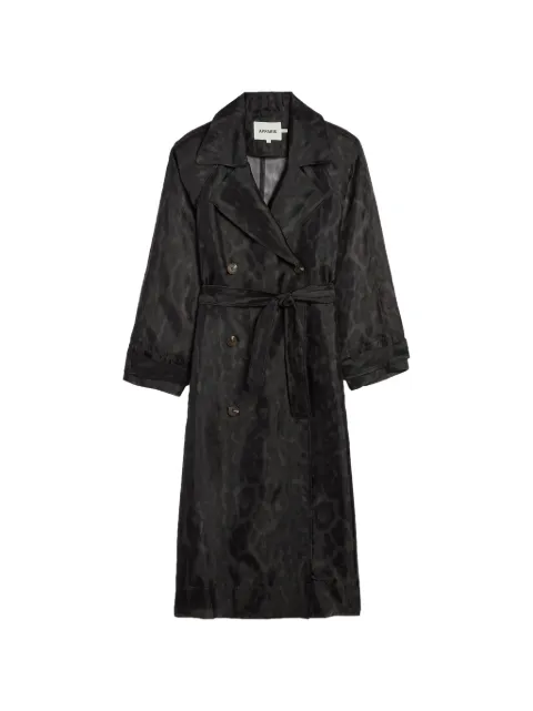 Apparis Lana belted trench coat Black LANAORGANZALEOPARDTRENCHCOAT