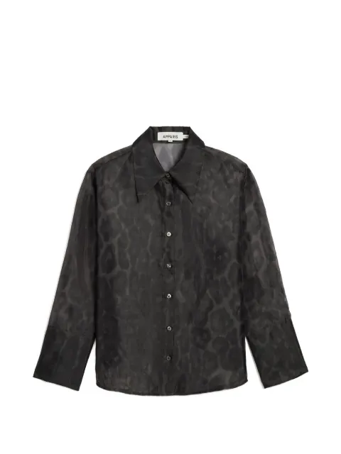 Apparis Tyra leopard-print shirt Black TYRAORGANZALEOPARDSHIRT