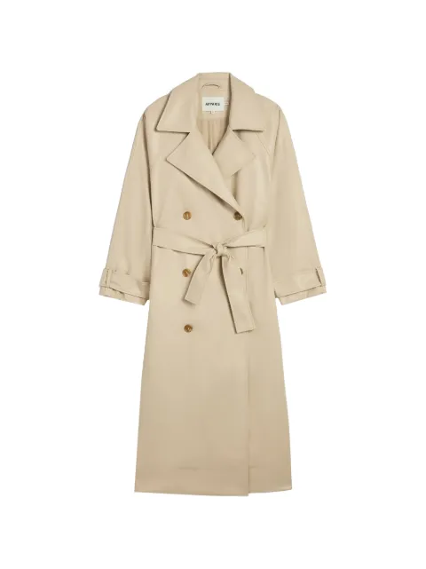 Apparis Lana double-breasted trench coat Neutrals LANASANSLEATHERTRENCHCOAT