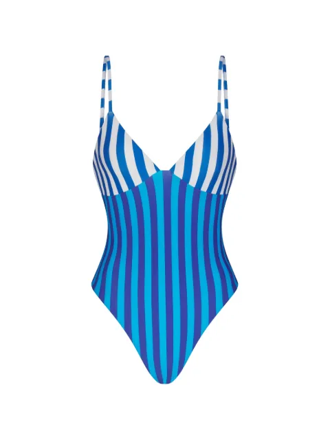 Simon Miller V-neck striped swimsuit Blue W34854071