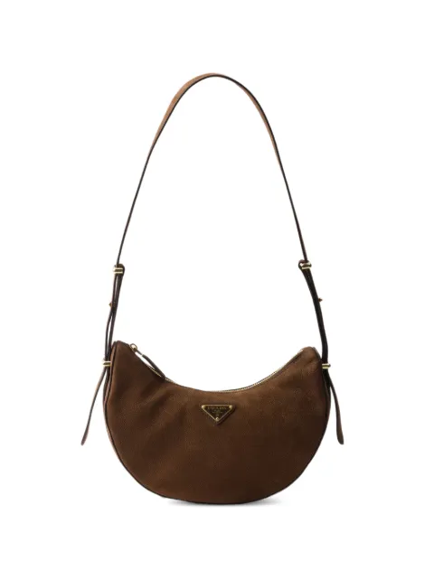 Prada Arqué small nubuck leather bag Brown 1BC274VOOO2GB8