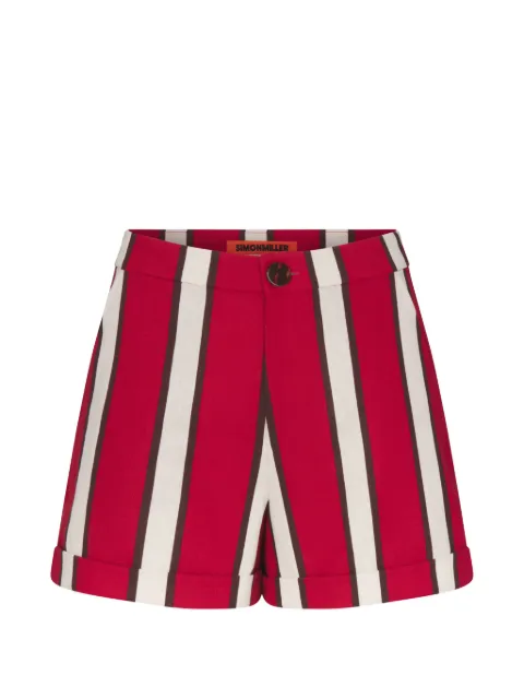 Simon Miller striped cuffed shorts Red W52163175