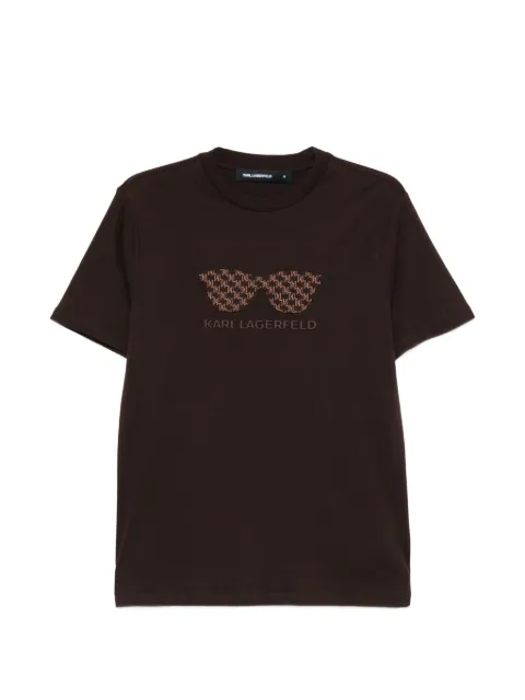 Karl Lagerfeld sunglasses graphic T-shirt Brown 755070561252