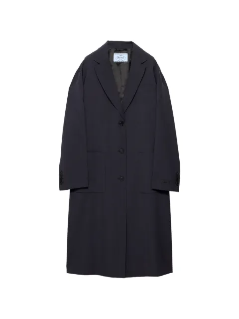 Prada single-breasted light wool coat Blue P621TSOOO1XMY