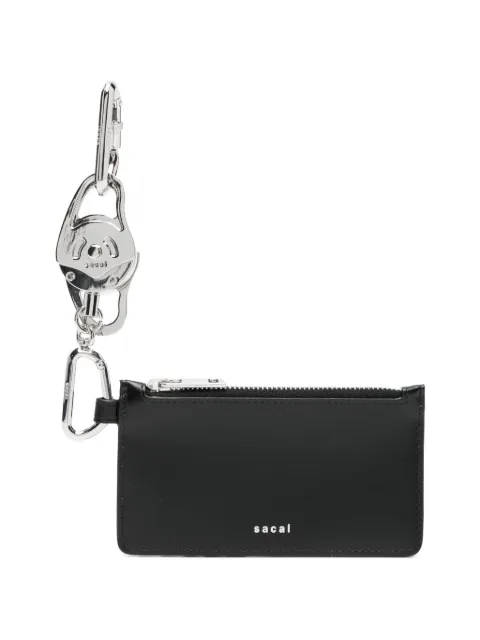 sacai zip-top leather cardholder Black 2601110S