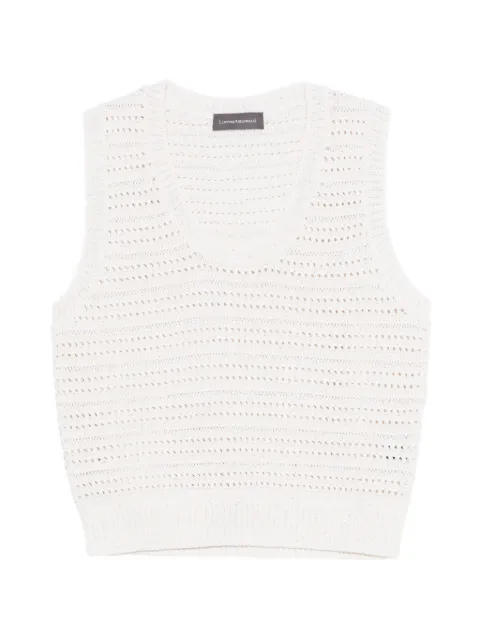 Lorena Antoniazzi open knit top Neutrals P26136MJ03A3127P261362280