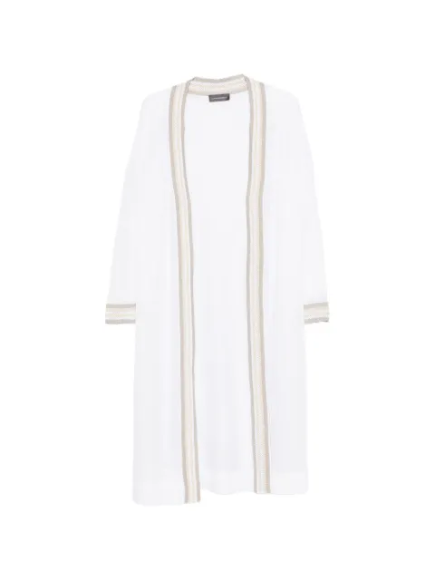 Lorena Antoniazzi striped-detail long-sleeve cardigan White P26127CM28A2435