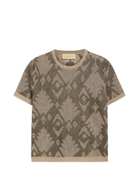 MOMONÌ Bruma jacquard crewneck T-shirt Brown 261MMOKN00326167MO