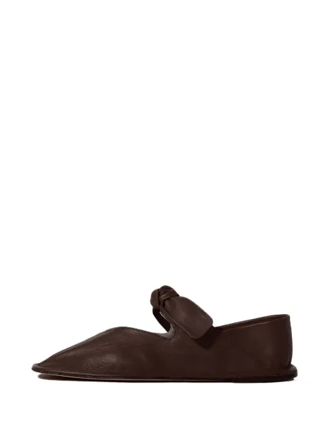 Hereu Llasada bow-detail square-toe ballet flat Brown WFLLAS