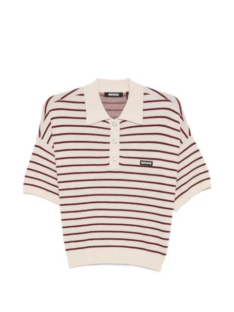 ROTATE BIRGER CHRISTENSEN striped short-sleeve polo top Neutrals 1143041764