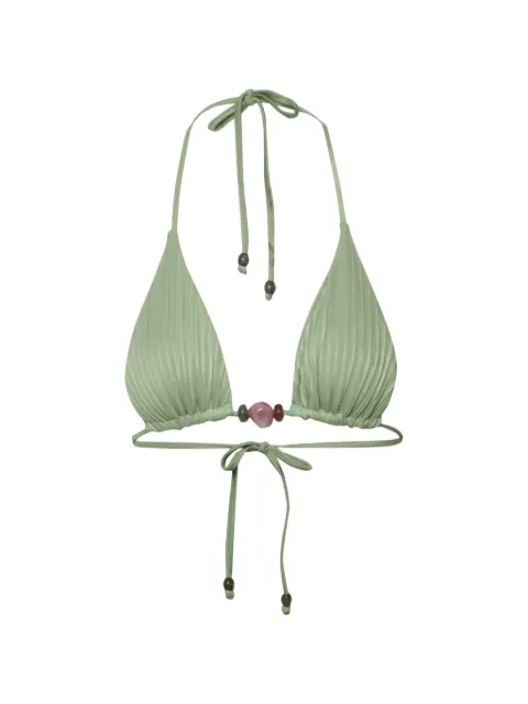 Baobab Kaia self-tie stone-embellished bikini top Green 6441194