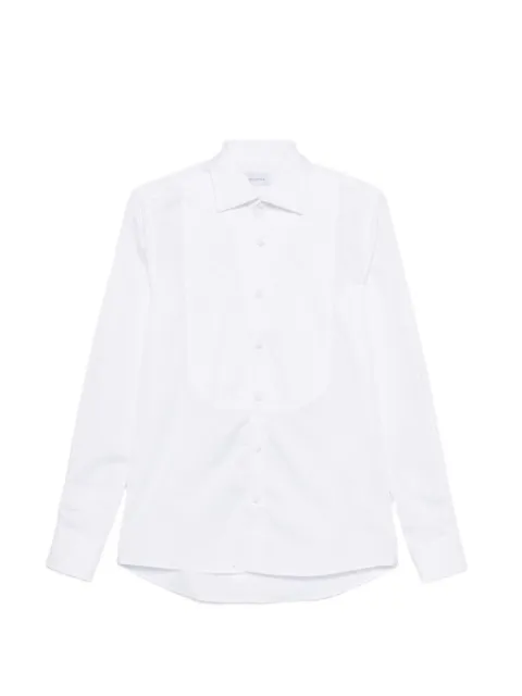 Tagliatore pleated-bib cotton shirt White SOHONS840026