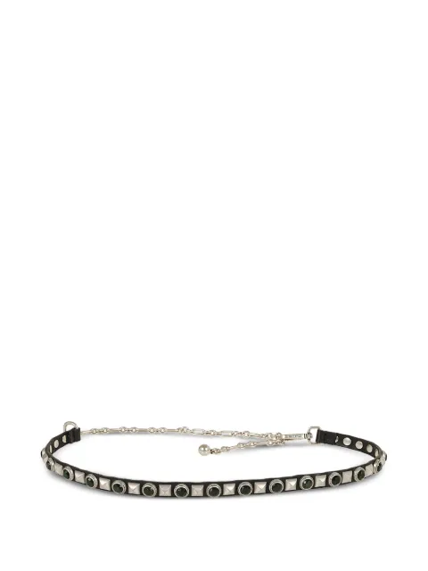 ETRO leather belt with jewel studs Black WP3B0087AB022
