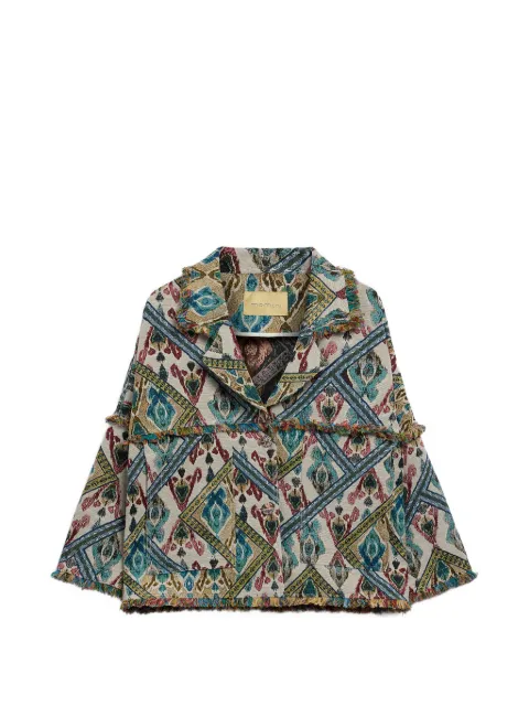 MOMONÌ Cantadora fringed woven jacket Neutrals 261MMOCO00326135MO