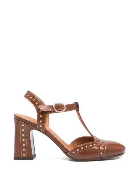 Chie Mihara Mira perforated T-bar heeled pumps Brown MIRA48
