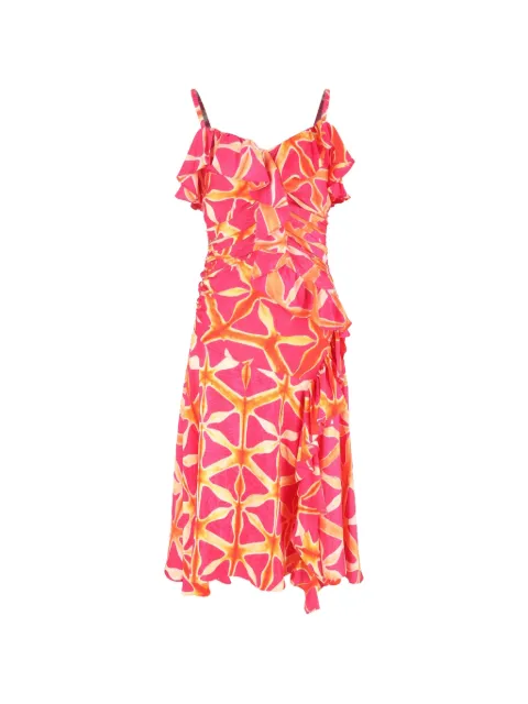 Ulla Johnson Zoya ruffled printed midi dress Pink RFCPUGBCL705491W