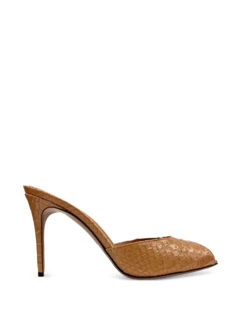 Paris Texas Vera crocodile-effect open-toe sandals Brown PX1844XPTAC