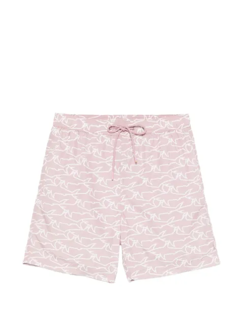 Paul & Shark shark-print swim shorts Pink 26415036