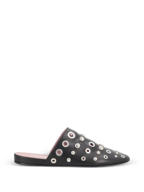 Premiata eyelet-studded mules Black M7329GOTEBNERO