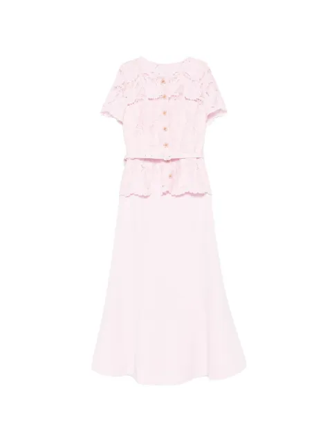 Self-Portrait lace belted dress Pink SS26020M