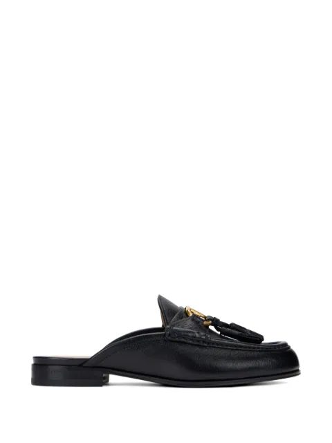 Valentino Garavani VLogo leather tassel mules Black WS0NQ8EWV