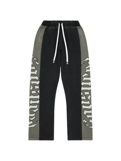 GODSPEED patchwork print track trousers Black GS062