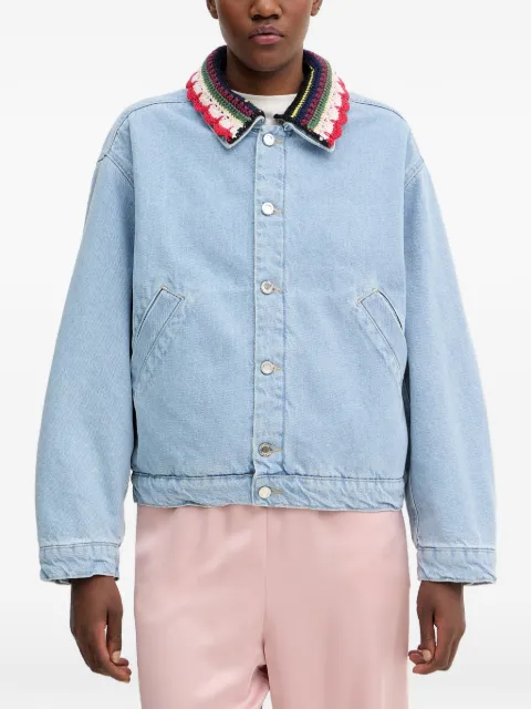 Stine Goya crochet-trim denim jacket Blue SGSS26O0132453