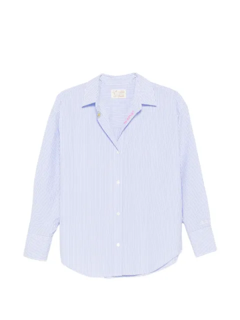 MC2 Saint Barth Cristal striped embroidered shirt Blue CYS0001