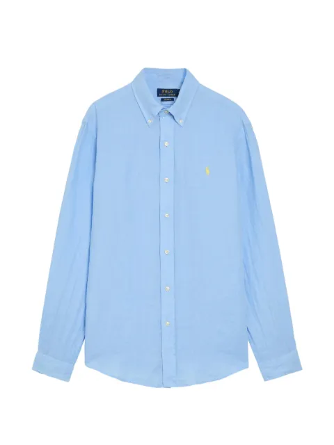 Polo Ralph Lauren logo-embroidered linen shirt Blue 710966294509