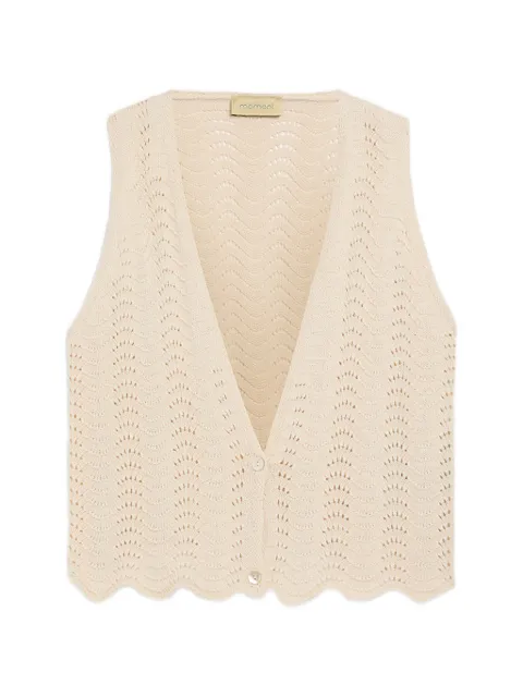 MOMONÌ Leon crochet tie gilet Neutrals 261MMOKN00726169MO