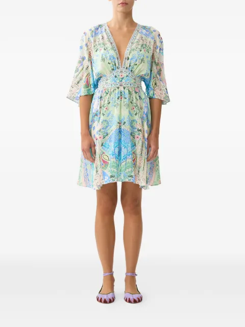 Camilla floral-print mini dress Green 00040737