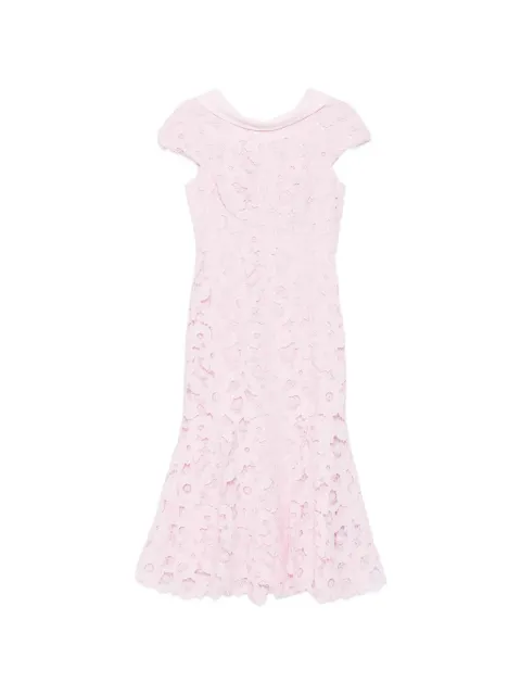 Self-Portrait lace scoop-back midi dress Pink SS26254MP